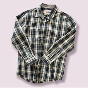 Mens Nick Graham size 15.5 plaid casual button down shirt